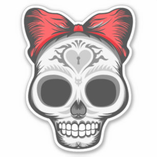 Sticker Super Girl Sugar Skull