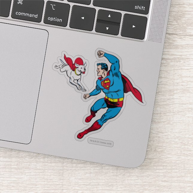Sticker Superman et Krypto Flying (Détail)