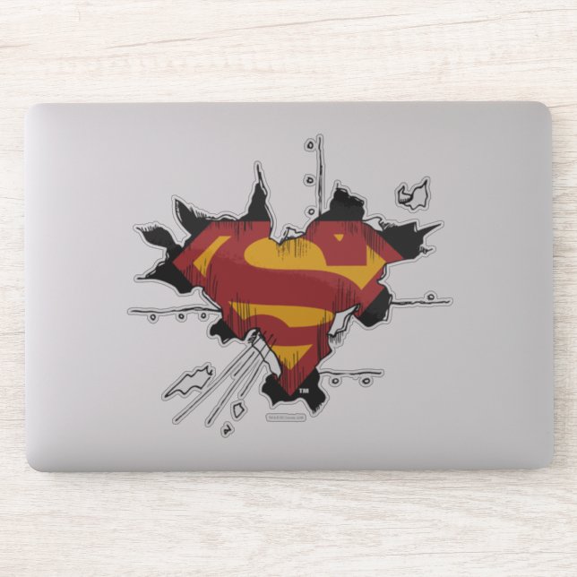 Sticker Superman S-Shield | Logo en métal cassé (Ordinateur)