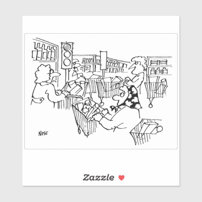 Sticker Supermarché a des feux de circulation dans les île (Feuille)