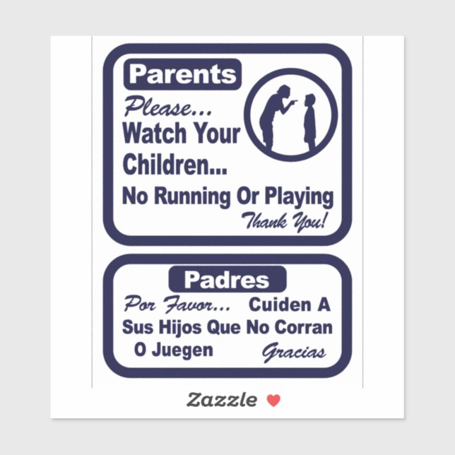 Sticker Superposition de magasin bleu 'No Runaying Watch' (Feuille)