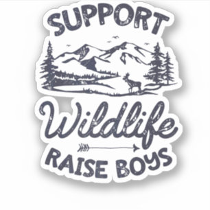 Sticker Support Wildlife Raise Garçons T-shirt Maman Papa 