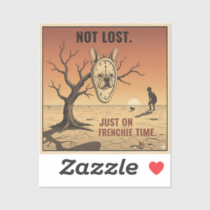 Sticker Sur le temps de Frenchie drôle design de bouledogu