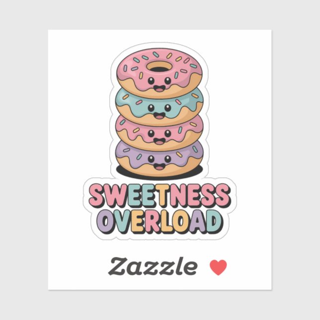 Sticker Surcharge de sucrerie | Enfants Donut (Feuille)