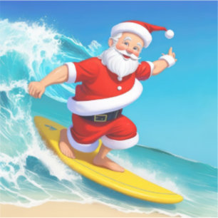 Sticker Surf Père Noël