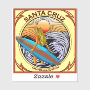 STICKER SURF PÈRE NOËL CRUZ CALIFORNIE