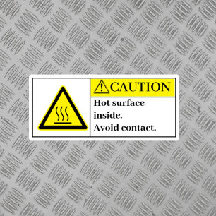 Sticker Surfaces chaudes de mise en garde à l'intérieur du