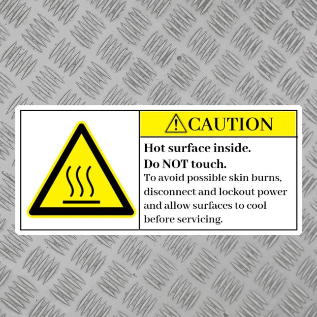 Sticker Surfaces chaudes de mise en garde à l'intérieur du (Créateur téléchargé)