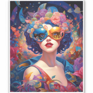 Sticker Surreal Lady Imaginaire Art