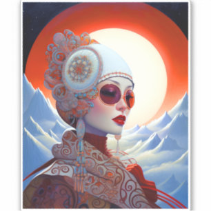 Sticker Surreal Lady Imaginaire Art