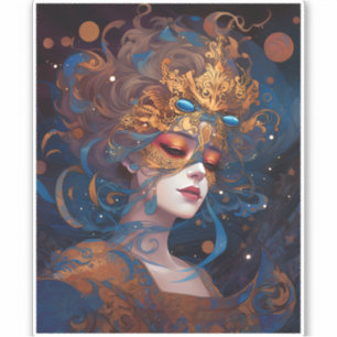 Sticker Surreal Lady Imaginaire Art