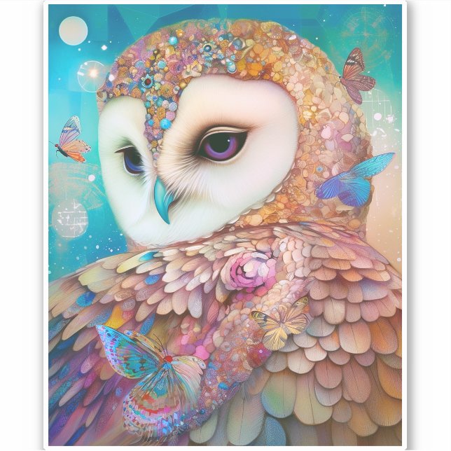 Sticker Surreal Owl Imaginaire Art (Devant)