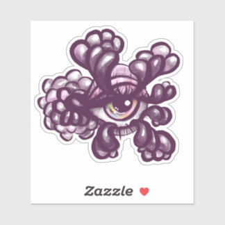 Sticker Surreal Weirdcore Eye Artwork - Dreamy Pastel Pink