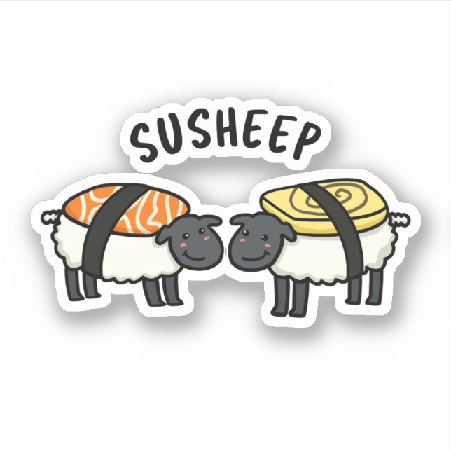 Sticker Susheep Funky Sushi Sheep Pun (Devant)