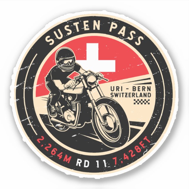 Sticker Susten Pass | Suisse | Motorcycle (Devant)