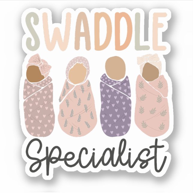 Sticker Swaddle Spécialiste L&D NICU Mère Bébé Nurse (Devant)