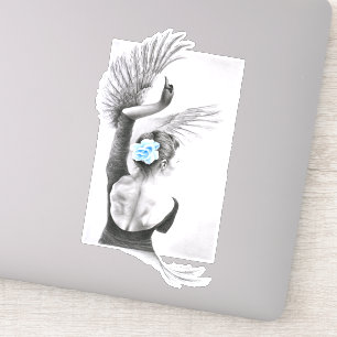 Sticker Swan Femme danseuse Elégante Ballet Surreal art