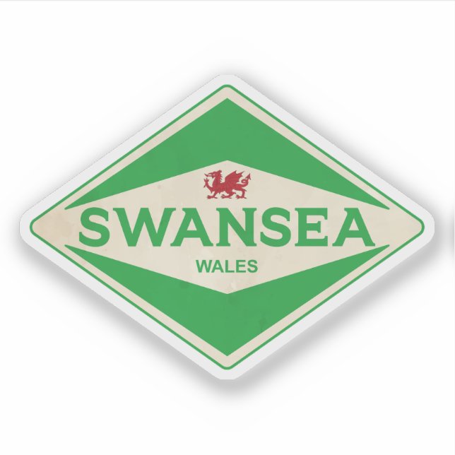 Sticker Swansea Wales Vintage (Devant)