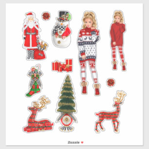 Sticker Sweat de Noël d'hiver joli Pajamas de Noël