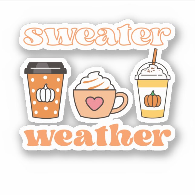 Sticker Sweer Météo Citrouille Épice Latte (Devant)