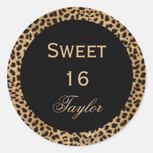 Sticker Sweet 16 Leopard (Devant)