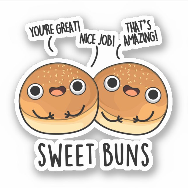 Sticker Sweet Buns Funny Baking Pun (Devant)