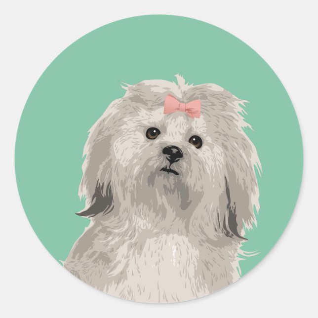 Sticker Sweet Lhasa Apso pour Amoureux de les chie (Devant)