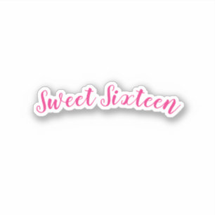 Sticker Sweet sixteen Anniversaire Plutôt rose blanc migne