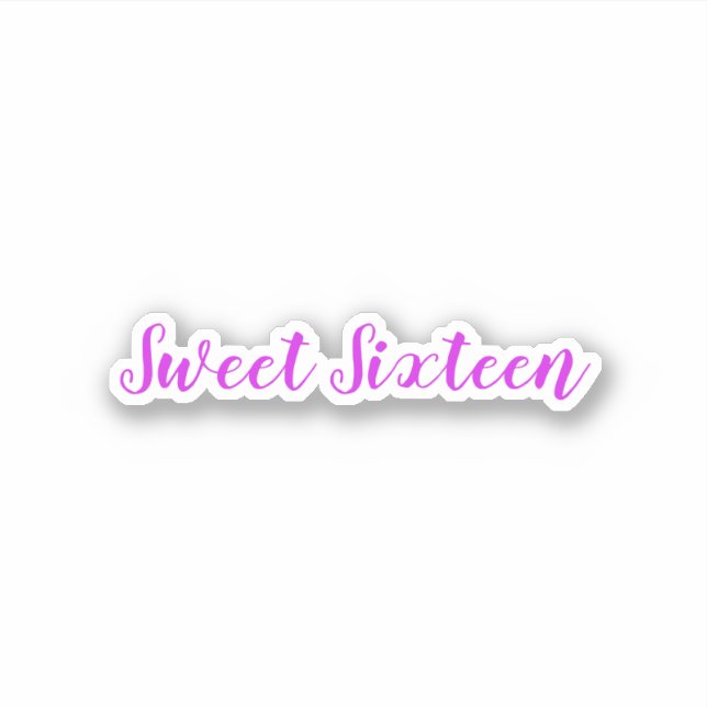 Sticker Sweet sixteen Anniversaire Plutôt violet blanc mou (Devant)