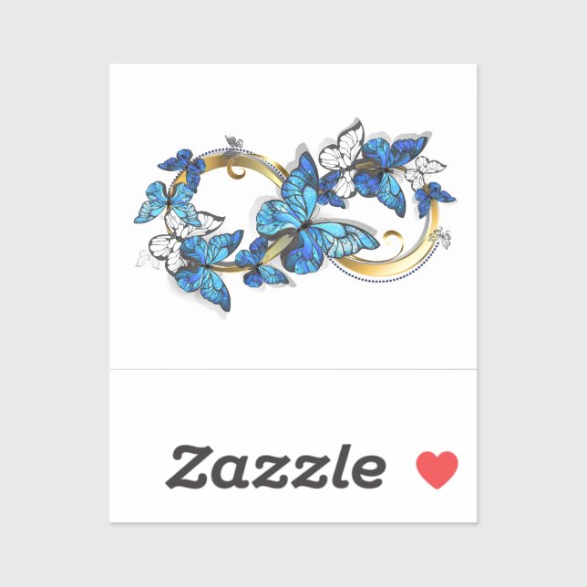 Sticker Symbol Infinity of Blue Morpho Butterflies (Feuille)