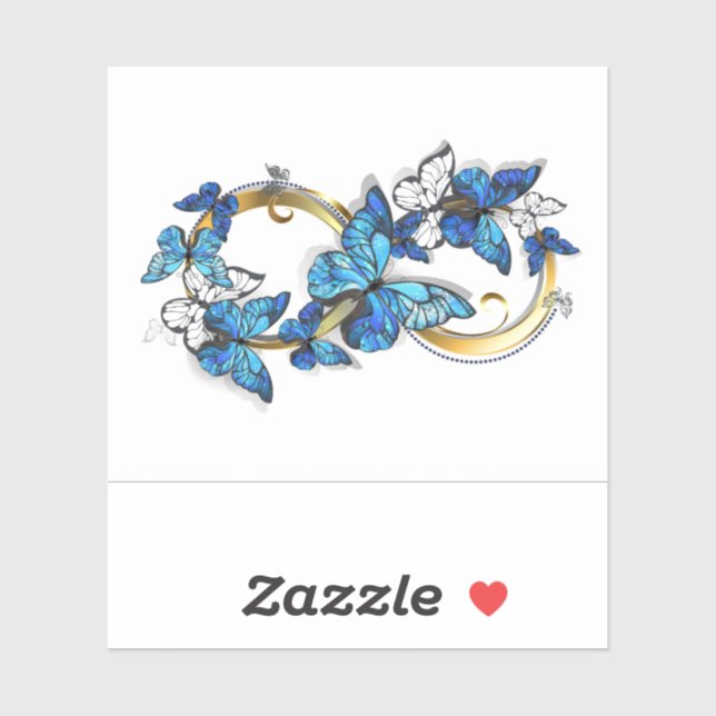 Sticker Symbol Infinity of Blue Morpho Butterflies (Feuille)
