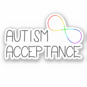 Sticker Symbole "Acceptation de l'autisme" Arc-en-ciel