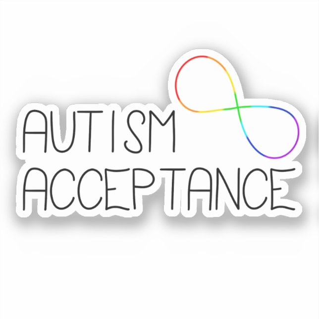 Sticker Symbole "Acceptation de l'autisme" Arc-en-ciel (Recto)