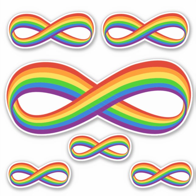 Sticker Symbole arc-en-ciel infini Ensemble Gay pride de 6 (Devant)