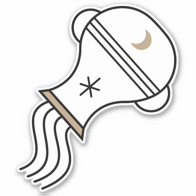 Sticker Symbole astrologique noir Aquarius (Devant)