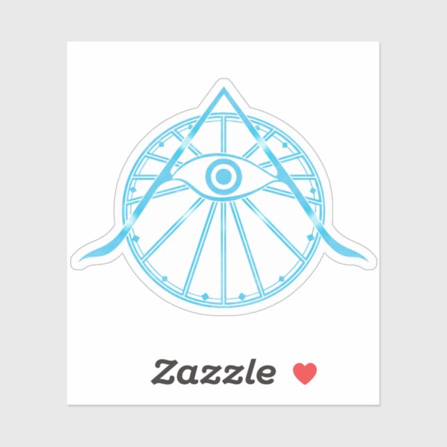 Sticker Symbole "Awaken" OEil à vue unique et géométrie sa (Feuille)