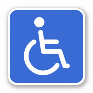Sticker Symbole bleu désactivé, carré aux angles arrondis