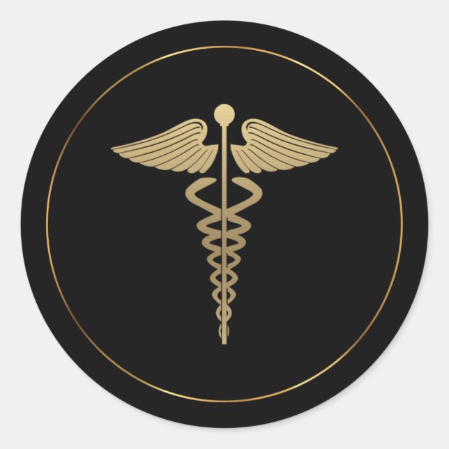 Sticker Symbole Caduceus Or (Devant)