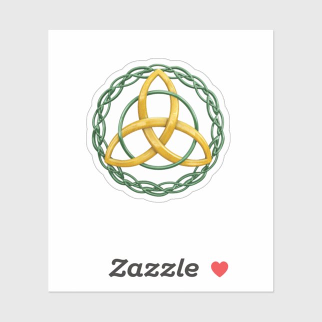 Sticker Symbole Celtique Triquetra de noeud de trinité (Feuille)