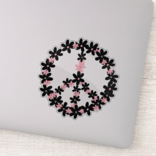 Sticker Symbole coloré Pastel rose noir floral
