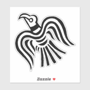 Sticker Symbole corbeau de bannière viking