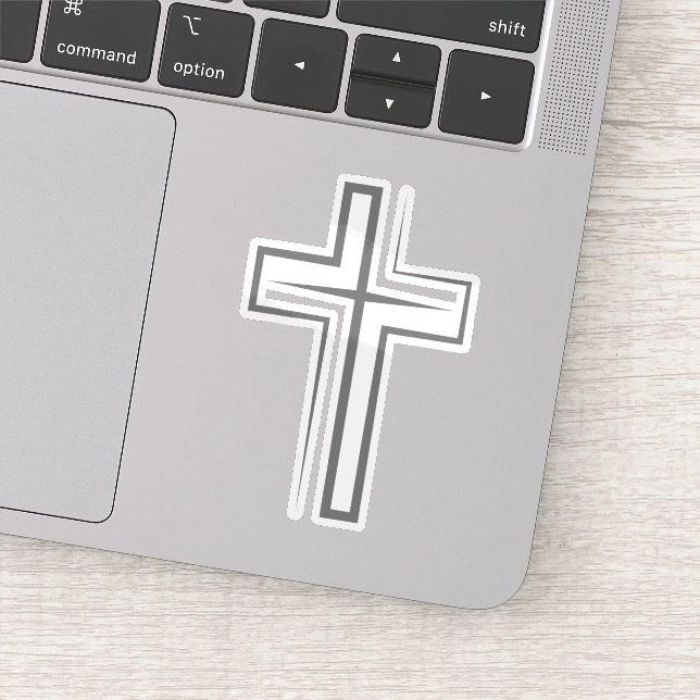 Sticker Symbole croix gris inspiré de la foi (Détail)