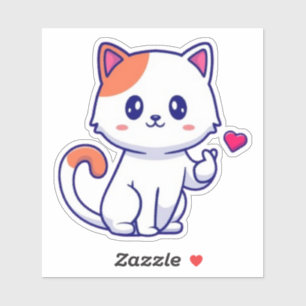 Sticker Symbole d'amour de chats mignon main 57577