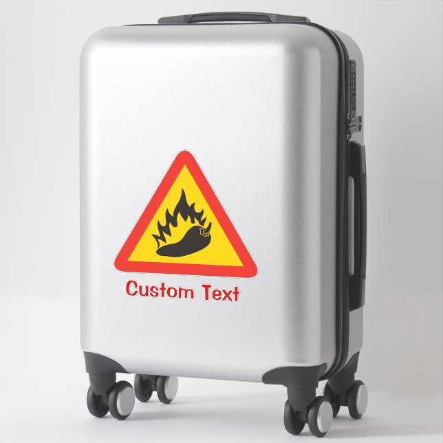 Sticker Symbole de danger de poivre chaud (Sur valise)