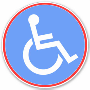 Sticker Symbole de fauteuil roulant pour handicapés - Bleu