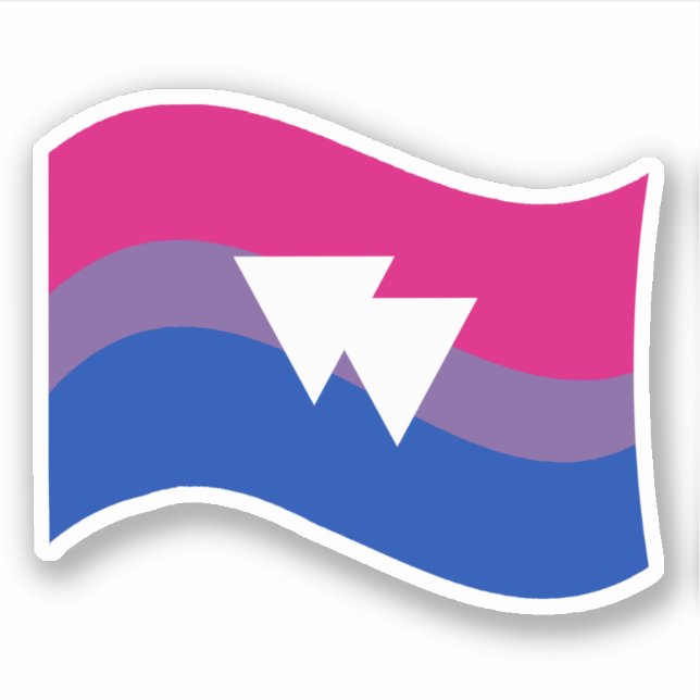 Sticker Symbole de la fierté bisexuelle Drapeau ondulé (Devant)
