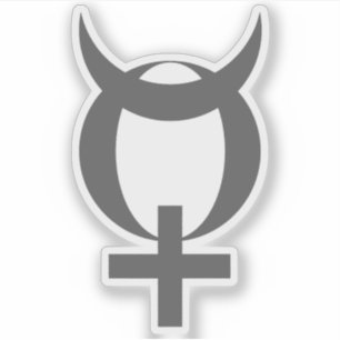Sticker Symbole de la planète Mercure (gris)