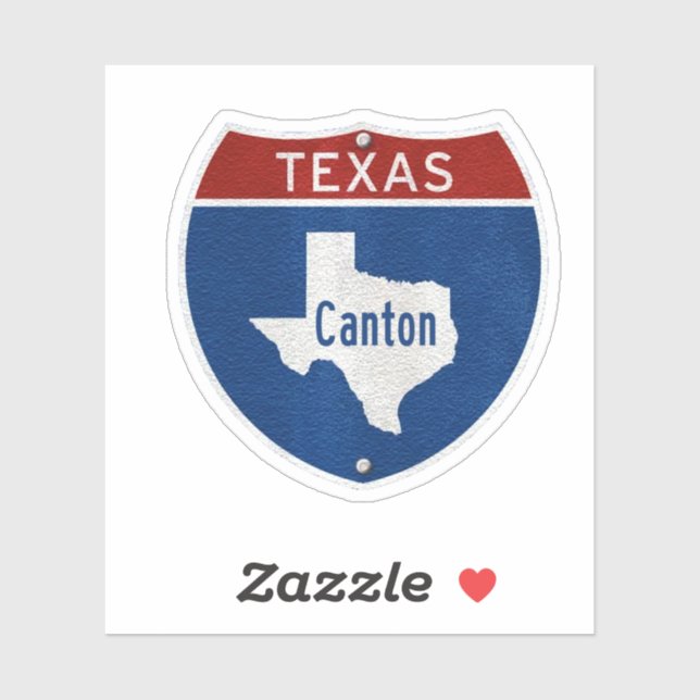 Sticker SYMBOLE DE LA ROUTE DU Canton DU Texas (Feuille)