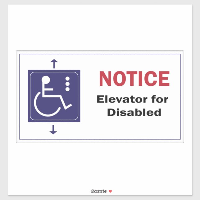 Sticker Symbole de l'ascenseur pour fauteuil roulant handi (Feuille)