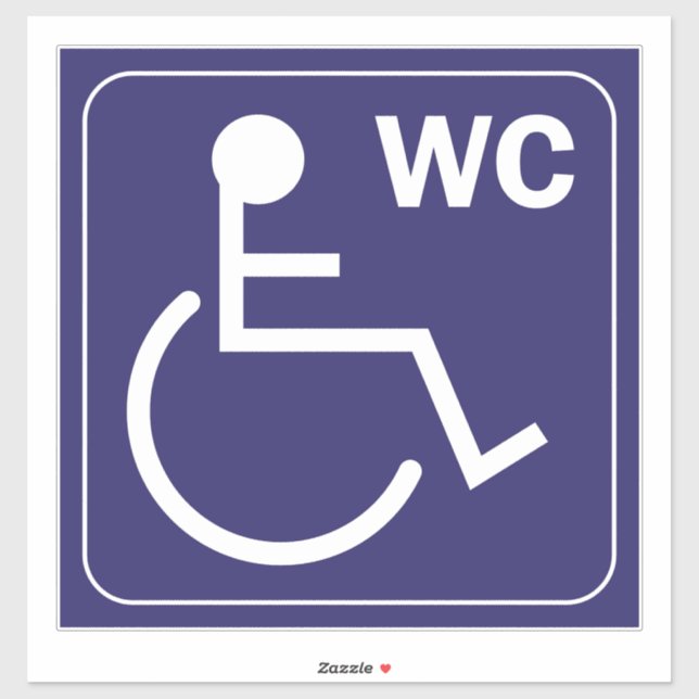 Sticker Symbole de l'autocollant WC Toilet Handicap (Feuille)